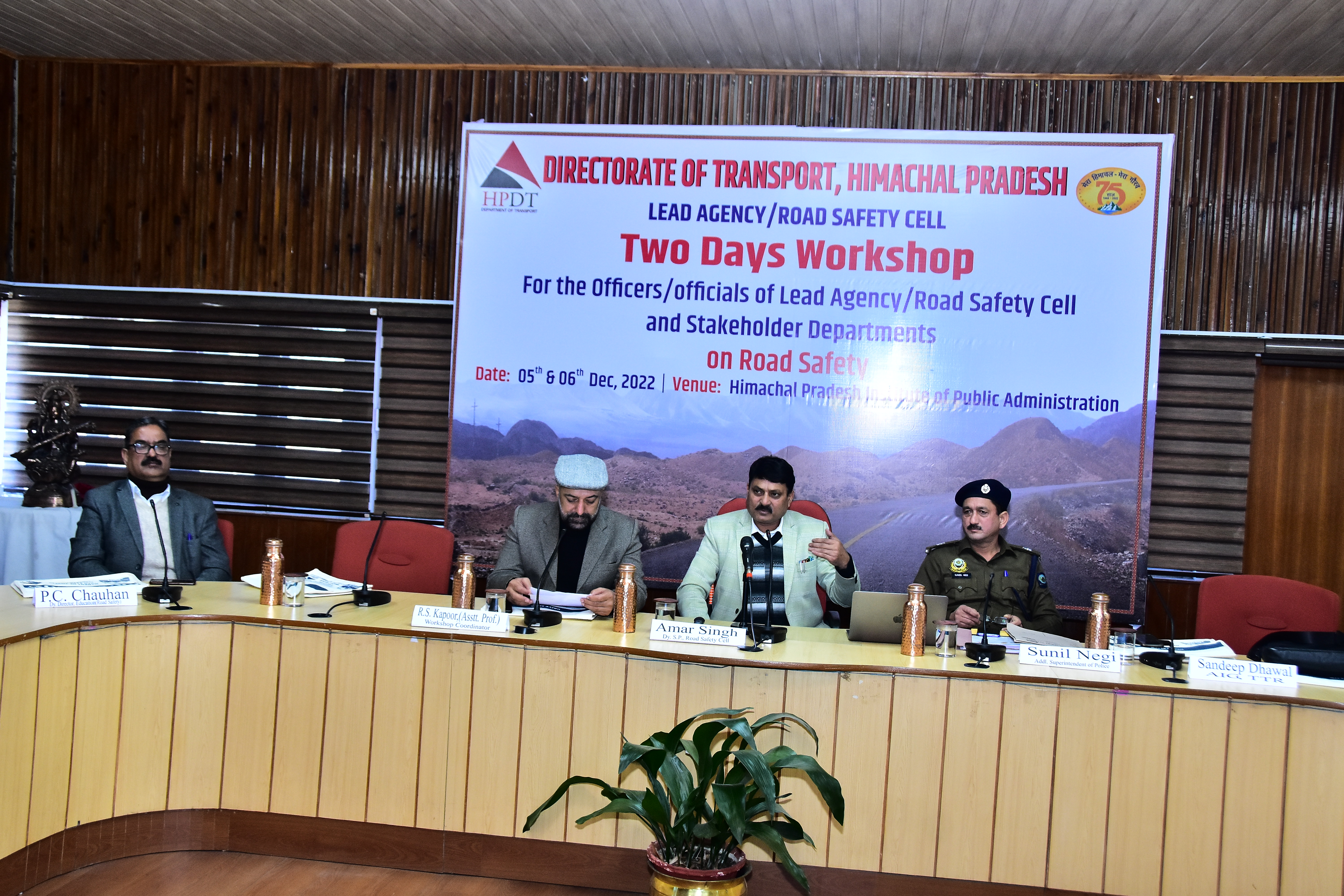 Workshop-cum-training program on "Road Safety" for the officers/officials of Lead Agency/Road Safety Cell 5th & 6th December, 2022 at Himachal Pradesh Institute of Public Administration (HIPA), Shimla.